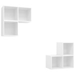 vidaXL Ensemble de meuble TV 4 Pièces Blanc Aggloméré