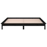 vidaXL Cadre de lit à LED sans matelas noir 120x190 cm bois massif