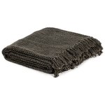 vidaXL Couverture en coton 125 x 150 cm Anthracite/Marron