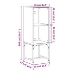 vidaXL Armoire latérale avec porte en verre chêne marron 35x37x100 cm