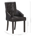 vidaXL Chaises à manger lot de 4 noir cuir de chèvre véritable