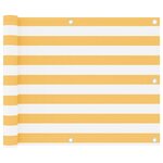 vidaXL Écran de balcon Blanc et jaune 75x500 cm Tissu Oxford