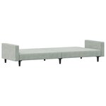 vidaXL Canapé-lit à 2 places avec repose-pied gris clair velours