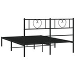 vidaXL Cadre de lit métal sans matelas avec tête de lit noir 120x190cm