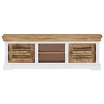 vidaXL Meuble TV 118 x 30 x 40 cm Bois de manguier massif