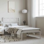 vidaXL Cadre de lit métal sans matelas et tête de lit blanc 100x200 cm