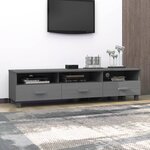 vidaXL Meuble TV HAMAR Gris foncé 158x40x40 cm Bois massif de pin