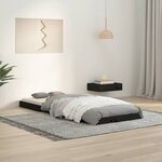 vidaXL Cadre de lit noir 75x190 cm petit simple bois massif de pin
