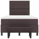 vidaXL Lit à ressorts avec Matelas & Banc Marron Foncé 120x200 cm Tissu