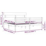 vidaXL Cadre de lit sans matelas marron miel 200x200 cm bois massif