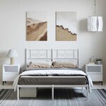 vidaXL Cadre de lit métal sans matelas et tête de lit blanc 135x190 cm