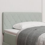 Tête de lit LED vidaXL à boutons en cristal tuftés en velours gris clair de 100 cm