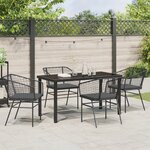 vidaXL Ensemble de salle à manger de jardin de 5 pièces avec coussins en poly rattan noir