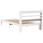 vidaXL Cadre de lit avec tête de lit blanc 90x200cm bois de pin massif