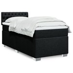 vidaXL Sommier à lattes de lit avec matelas Noir 100x200 cm Tissu