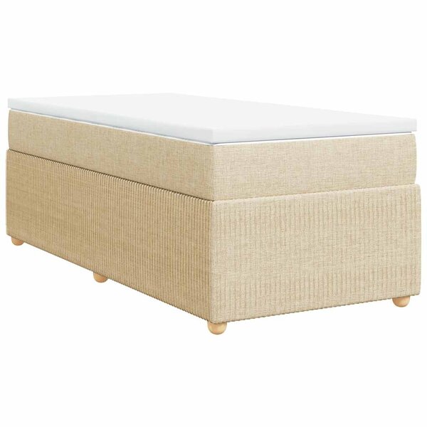 vidaXL Sommier à lattes de lit et matelas Crème 90x190 cm Tissu