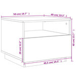 vidaXL Table basse avec lumières LED gris béton 50x49x40 cm