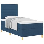vidaXL Lit Box Spring avec Matelas Bleu 100x200 cm Tissu