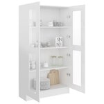 vidaXL Armoire vitrine Blanc brillant 82 5x30 5x150 cm Bois ingénierie