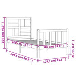 vidaXL Cadre de lit sans matelas noir 100x200 cm bois massif de pin
