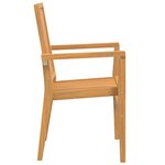 vidaXL Chaises de jardin empilables lot de 4 56 5x57 5x91 cm bois teck