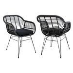 4 fauteuils en polyrotin noir TRIESTE