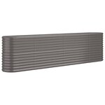 vidaXL Lit surélevé de jardin Acier enduit de poudre 260x40x68 cm gris