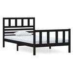 vidaXL Cadre de lit sans matelas noir bois massif 100x200 cm