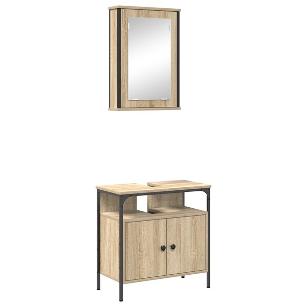 vidaXL Ensemble de meubles de salle de bain en chêne Sonoma en bois d'ingénierie