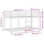 vidaXL Lit superposé sans matelas cire marron 75x190 cm pin massif