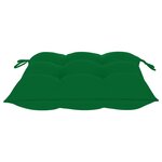 vidaXL Chaise à bascule avec coussin vert Bois de teck solide