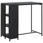 vidaXL Ensemble de bar de jardin 5 Pièces avec coussins noir poly rotin