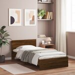 vidaXL Cadre de lit sans matelas avec tête de lit 100x200 cm