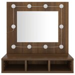 vidaXL Armoire à miroir avec LED Chêne marron 60x31 5x62 cm