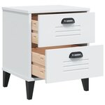 vidaXL Table de chevet VIKEN blanc bois d'ingénierie