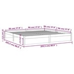 vidaXL Cadre de lit sans matelas bois massif 200x200 cm