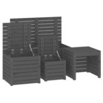 vidaXL Ensemble de boîtes de jardin 4 Pièces gris bois de pin massif