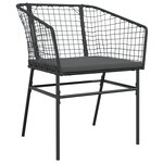 vidaXL Ensemble de salle à manger de jardin de 5 pièces avec coussins en poly rattan noir