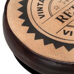vidaXL Tabourets de bar avec motif lot de 2 noir/marron cuir véritable