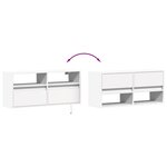 vidaXL Meuble TV mural avec lumières LED blanc 100x31x45 cm