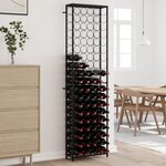 vidaXL Casier à bouteilles de 95 bouteilles noir 54x18x200cm fer forgé