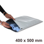 Lot de 10 enveloppes plastiques blanches opaques fb06 - 400x500 mm