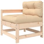 vidaXL Salon de jardin 8 Pièces avec coussins bois massif