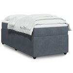 vidaXL Sommier à lattes de lit et matelas Gris foncé 90x200 cm Velours