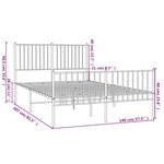 vidaXL Cadre de lit métal sans matelas et pied de lit blanc 140x200 cm