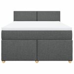 vidaXL Sommier à lattes de lit avec matelas Gris foncé 140x190cm Tissu