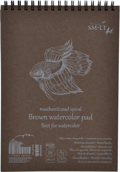 SM-LT Bloc Spirale - Aquarelle Brun - A5 - 20 feuilles - 280 gsm