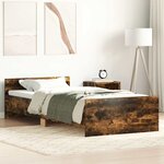 vidaXL Cadre de lit sans matelas chêne fumé 100x200 cm bois ingénierie