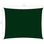 vidaXL Voile de parasol tissu oxford rectangulaire 3x4 m vert foncé