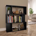 vidaXL Bibliothèque/Cloison Noir 80x24x96 cm cm Bois d'ingénierie